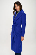 Cargar imagen en el visor de la galería, Coalition LA Royal Blue Double-Breasted Longline Coat
