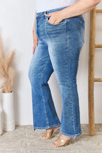 Load image into Gallery viewer, RISEN High Waisted Washed Blue Denim Flared Leg Jeans
