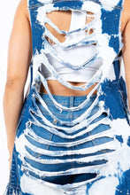 Carregar imagem no visualizador da galeria, American Bazi Distressed Longline Blue Denim Vest
