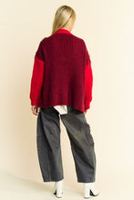 Ladda upp bild till gallerivisning, Davi &amp; Dani Color Block Open Front Cable Knit Cardigan
