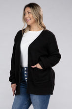 Cargar imagen en el visor de la galería, Zenana Plus Size Open Front Waffle Knit Cardigan
