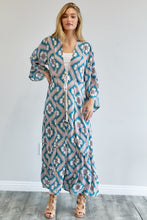 Carica l&#39;immagine nel visualizzatore di Gallery, Davi &amp; Dani Boho Chic Long Puffy Sleeve Longline Kimono
