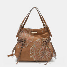 Load image into Gallery viewer, Nicole Lee USA Side Braided Tassel Inlaid Rhinestone Embroidery Hobo Bag
