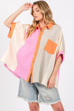 Cargar imagen en el visor de la galería, SAGE + FIG Color Block Button Down Shirt
