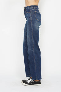 Judy Blue Tummy Control Washed Blue Denim Straight Leg Denim Jeans