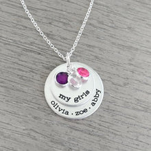 Cargar imagen en el visor de la galería, Personalized My Girls Necklace With Birthstones
