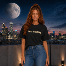 Cargar imagen en el visor de la galería, Just Visiting Because None Of Us Live Here Forever Women's Cotton T-Shirt
