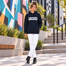 Ladda upp bild till gallerivisning, The Art Of Agreeing Without Elaborating WORD Women's Organic Cotton Blend Side Pocket Hoodie Sweatshirt
