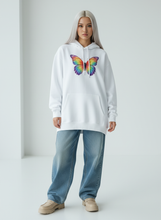 Cargar imagen en el visor de la galería, Classic Rainbow Butterfly Relaxed Hoodie
