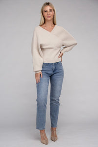 Zenana Criss Cross Wrap Soft Knit Top