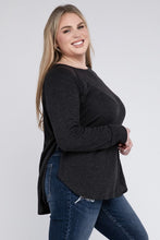 Load image into Gallery viewer, Zenana Plus Size Melange Baby Waffle Long Sleeve Top
