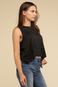 Zenana Asymmetrical Side Slit Sleeveless Top