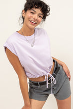 Load image into Gallery viewer, HYFVE Purple Drawstring Hem Crop Top
