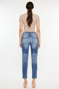 Kancan Distressed Blue Denim Mom Jeans