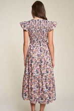Load image into Gallery viewer, Davi &amp; Dani Vintage Garden Floral Flutter Sleeve Smocked Dress
