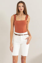 Cargar imagen en el visor de la galería, HYFVE Frilly Strap Ribbed Knit Bodysuit
