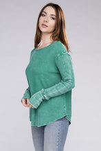 Загрузить изображение в средство просмотра галереи, Zenana Mineral Washed Long Sleeve Soft Waffle Knit Top
