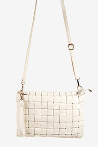 Fame Woven Vegan Leather Crossbody Bag