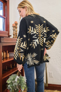 And The Why Foil Snowflake Knit Sweater