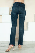 Carregar imagem no visualizador da galeria, Judy Blue Button Fly Hem Destroy Blue Denim Straight Leg Jeans
