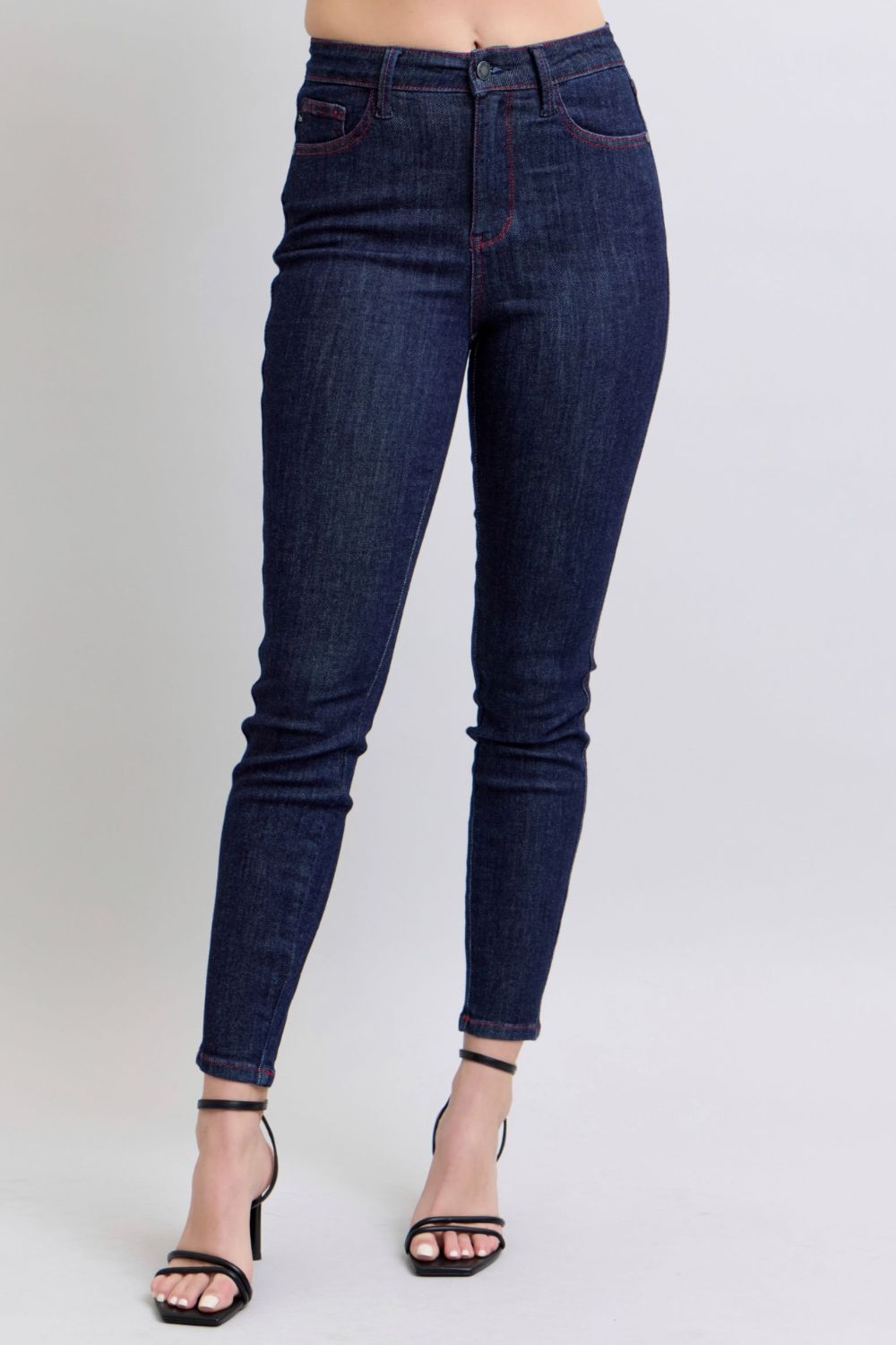 Judy Blue Heart Shaped Pockets Blue Denim Skinny Jeans