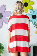 Load image into Gallery viewer, First Love USA Flag Drop Shoulder Knit Top
