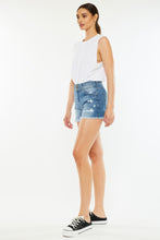 Load image into Gallery viewer, Kancan High Waisted Raw Hem Blue Denim Jean Shorts
