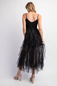 Sweet Generis Tulle Crochet Midi Dress