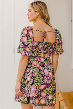 Load image into Gallery viewer, ODDI Floral Tie Back Mini Dress
