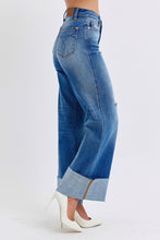 Ladda upp bild till gallerivisning, Judy Blue Distressed High Waist Wide Leg Blue Denim Jeans
