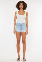 Load image into Gallery viewer, Kancan Distressed Button Fly Blue Denim Jean Shorts
