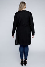 Carica l&#39;immagine nel visualizzatore di Gallery, Ambiance Plus Size Side Slit Longline Cardigan
