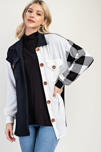 Celeste Plaid Contrast Button Down Shacket