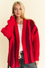 Ladda upp bild till gallerivisning, Davi &amp; Dani Color Block Open Front Cable Knit Cardigan
