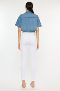 Kancan High Waisted White Denim Skinny Jeans