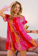 Load image into Gallery viewer, BiBi Colorblock Variety Short Tiered Hem Mini Dress

