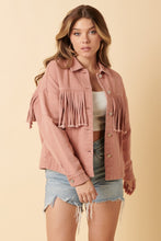 Cargar imagen en el visor de la galería, Mittoshop Pink Fringe Detail Cotton Twill Jacket
