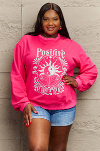 Simply Love POSITIVE ENERGY Graphic Sweatshirt