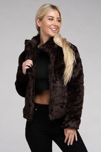 Ladda upp bild till gallerivisning, Ambiance Fluffy Lined Zip Up Jacket
