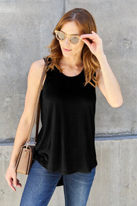 Basic Bae Classic Solid Color Bamboo High Low Tank