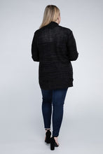 Ladda upp bild till gallerivisning, Ambiance Apparel Plus Size Black Open Front Longline Cardigan
