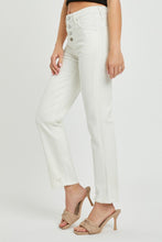 Load image into Gallery viewer, RISEN Mid Rise Tummy Control White Denim Straight Leg Jeans
