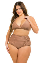 Cargar imagen en el visor de la galería, Mermaid Swimwear Plus Size High Waisted Tie back Two Piece Bikini Set
