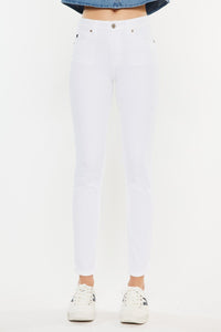 Kancan High Waisted White Denim Skinny Jeans