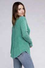 Load image into Gallery viewer, Zenana Mineral Washed Long Sleeve Soft Waffle Knit Top
