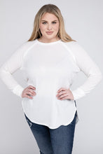 Load image into Gallery viewer, Zenana Plus Size Melange Baby Waffle Long Sleeve Top
