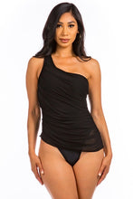 Load image into Gallery viewer, Mermaid Swimwear One Piece With Mess Cover Up One Shoulder Goddess Style Swimsuit
