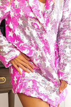 Cargar imagen en el visor de la galería, BiBi Hot Pink Star Pattern Sequin Blazer
