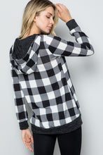 Carregar imagem no visualizador da galeria, Celeste Contrast Plaid Long Sleeve Hoodie
