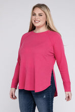 Load image into Gallery viewer, Zenana Plus Size Melange Baby Waffle Long Sleeve Top
